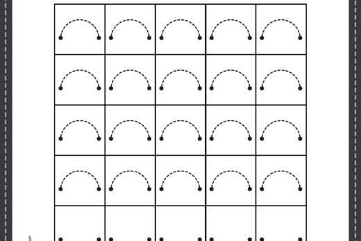 Tracing pattern curve lines worksheet for kindergarten