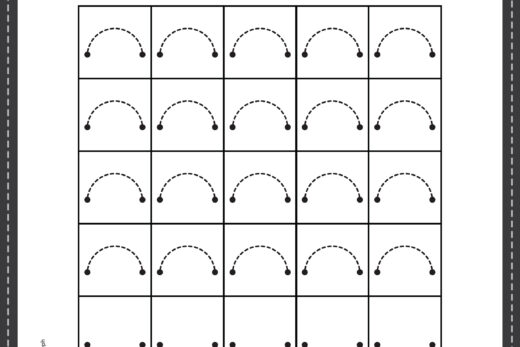 Tracing pattern curve lines worksheet for kindergarten