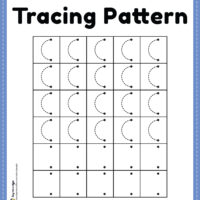 Tracing Pattern Left Curve Lines Worksheet