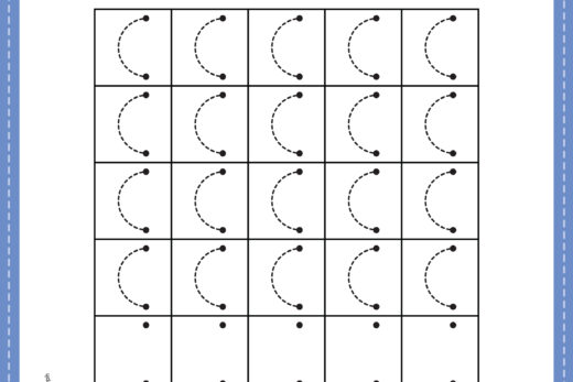 Tracing Pattern Left Curve Lines Worksheet