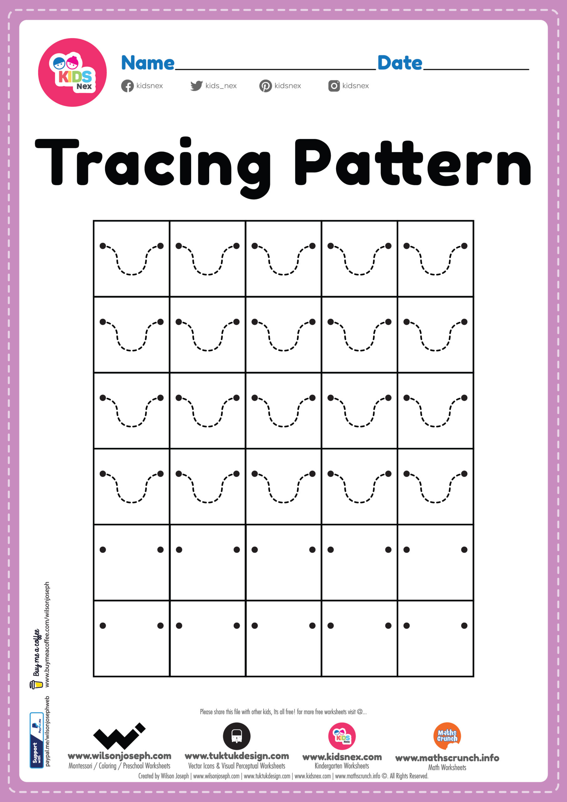 Tracing Pattern Wave Lines Worksheet