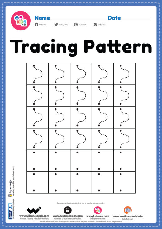 Tracing Wave Pattern Lines Worksheet