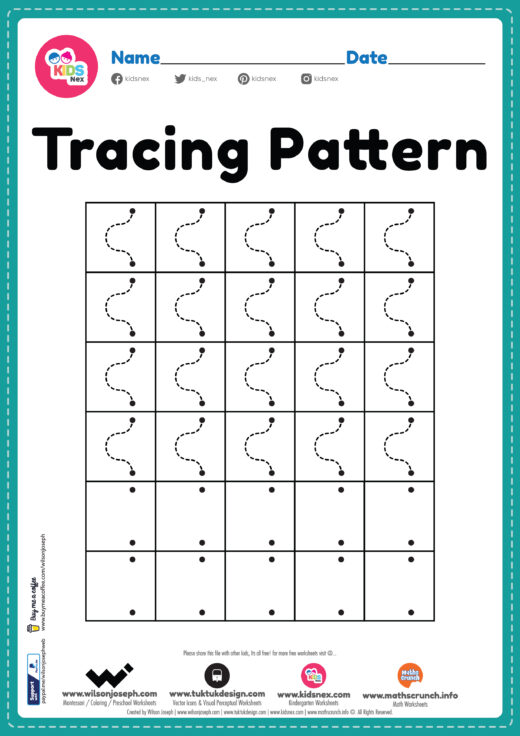 Tracing Lines Wave Pattern Worksheet