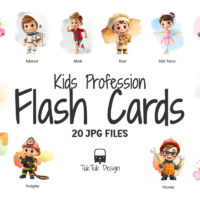 kids profession flash cards