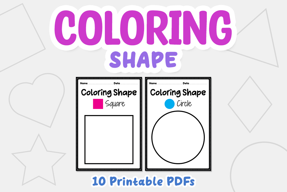 Shapes Worksheets for Preschool: Coloring Pages Printable PDF