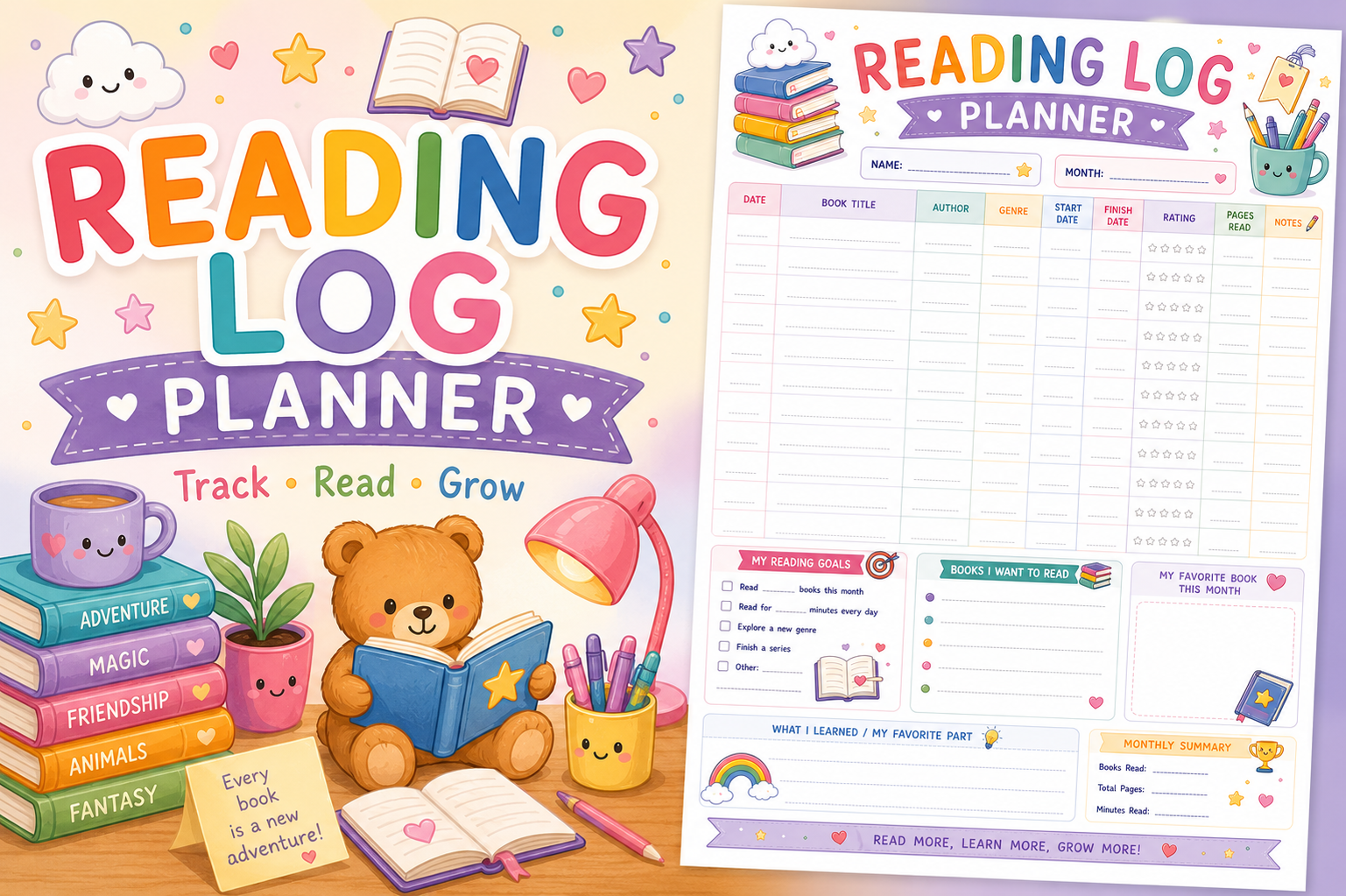 Goal Setting Planner for Kids Learning Growth